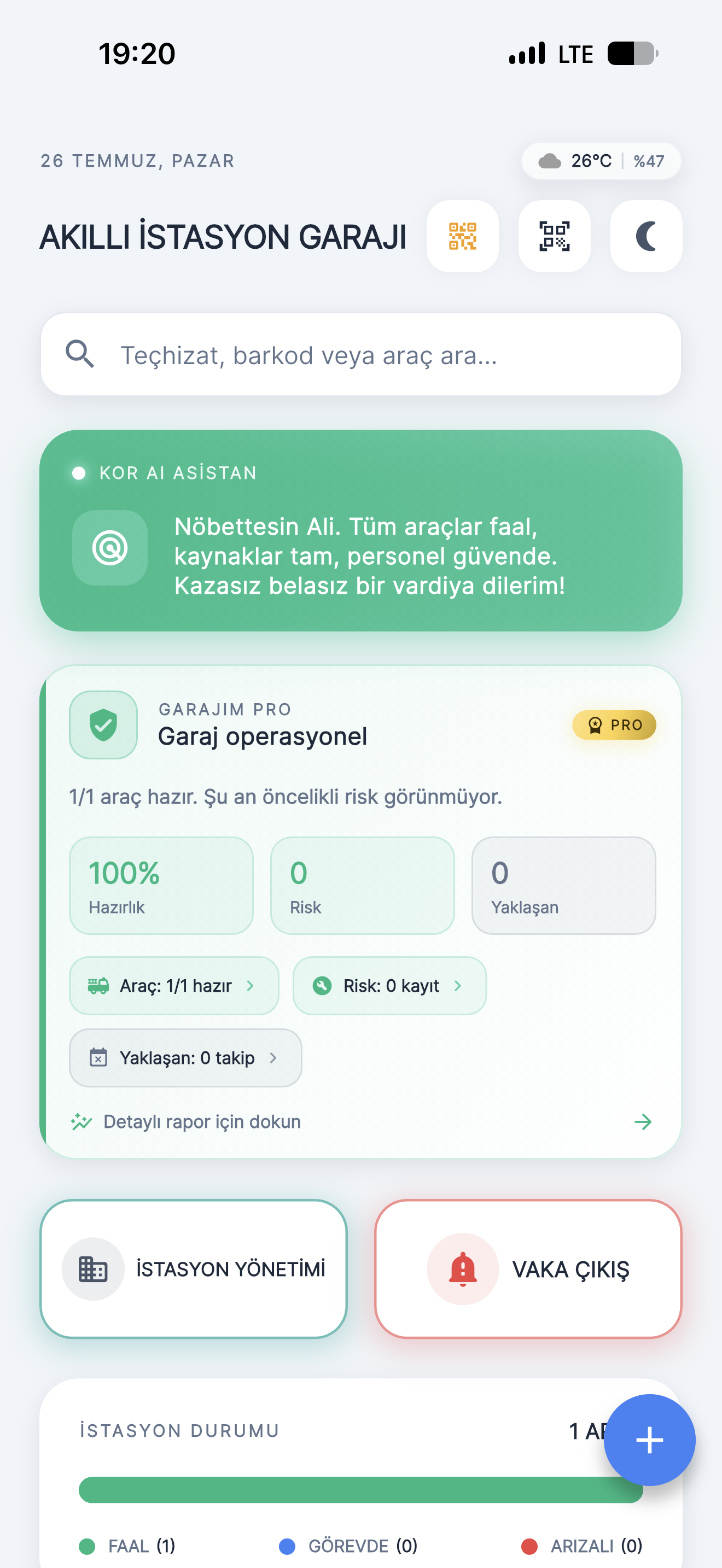 KOR Asistan - Akıllı İstasyon Garajı